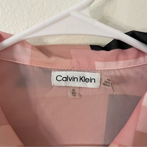 Calvin Klein Women's Printed Mesh Button Front Shirt Size XL Color Block - Picture 4 of 6